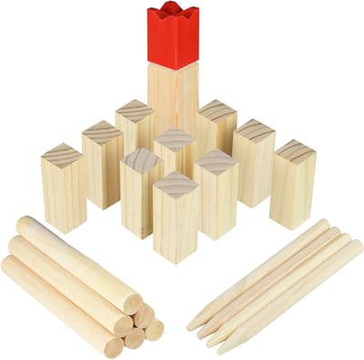 Kubb Vikingenspel - Viking Schaak - Buiten Spelen - Inclusief Draagtas - Hout