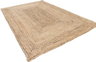 Vloerkleed jute gevlochten rechthoek naturel 120x180cm