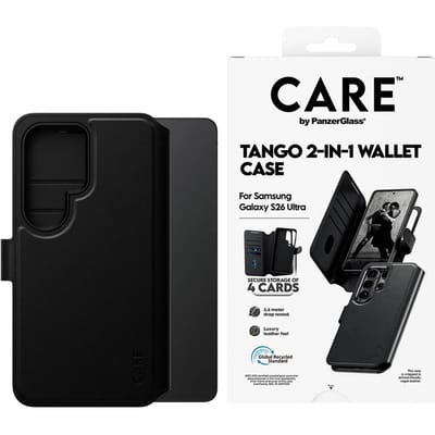 CARE by PanzerGlass Tango 2 in 1 Wallet Case geschikt voor MagSafe geschikt voor Samsung Galaxy S26 Ultra - Transparant