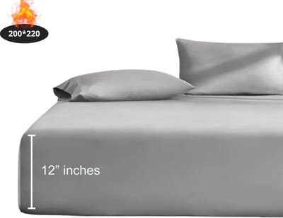 Nivard Hoeslaken Set - Inclusief Kussensloop - 3 Delige Set - Beddengoed - Fitted Sheet - Pillow Case - Bed - Lichtgrijs 200 x 220