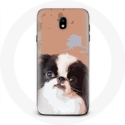 Coque Samsung Galaxy J3 2017 Épagneul japonais Noir et Blanc Race de chiens