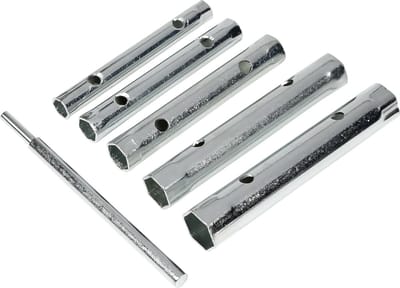 Benson Pijpsleutel set - Verzinkt staal - 8 t/m 17 mm - 5-delig - Inclusief wringijzer