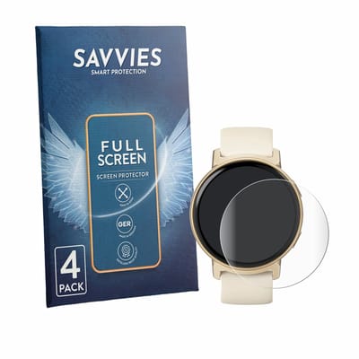 Savvies - Screenprotector voor Hama Smartwatch Arion - Folie Beschermfolie transparant volledig dekking 4 Stuks