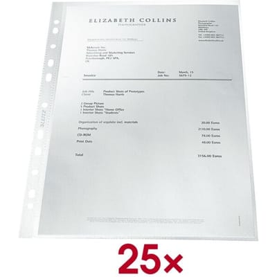 25x Leitz Recycle Showtas A4 - Insteekhoezen van 100 Micron - 90% Gerecycled Pre-consumer Plastic - Transparant