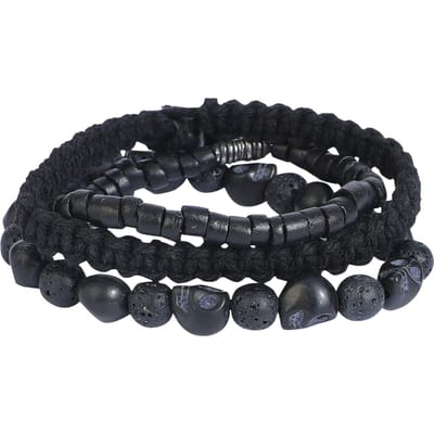 Rock Rebel by EMP - Rock Armband Set - Skull Bracelet - zwart