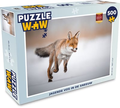 Puzzel Vos - Jagen - Sneeuw - Legpuzzel - Puzzel 500 stukjes