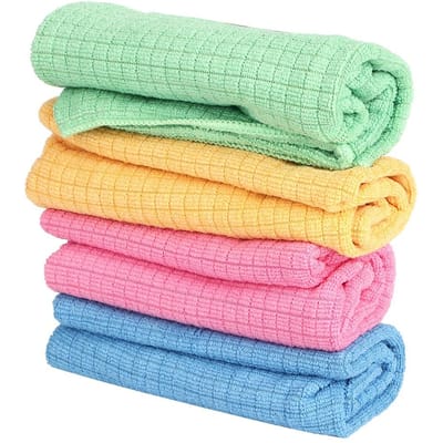 4 stuks Microvezel Reinigingsdoek Absorberende Afwasdoek Keuken Schoonmaakgereedschap
