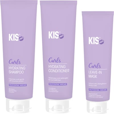 KIS Curls Triple Set - Shampoo 300ml, Conditioner 250ml & Leave-in Mask 150ml