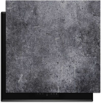 KitchenArt - Midnight Concrete – Inductie Beschermer - 59x52 cm - Kookplaat Beschermer - Luxe Afdekplaat Inductieplaat - Anti-slip & Oprolbaar - Beschermmat Inductiekookplaat