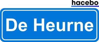 Hacebo - Plaatsnaam Sticker - 29x10 CM - De Heurne sticker - Verkeersborden sticker - grappige cadeaus - De Heurne