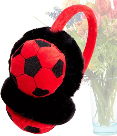 Livano Voetbal Oorverwarmers - Winter Earmuffs - Oorwarmers - Ear Warmers - Dames & Heren - Volwassenen - Rood