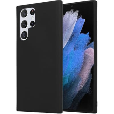 ShieldCase Hoesje geschikt voor Samsung Galaxy S22 ultra silicone case - zwart - Flexibele en Duurzame Case - Stijlvolle Silicone Hoes - Val- en Krasbestendige Bescherming - Zachte Siliconen Beschermcase