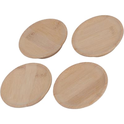 4 stuks Wijnglas Topper Elegante Look Stabiele Structuur Antislip Veelzijdig Bamboe Wijnglas Plank beige