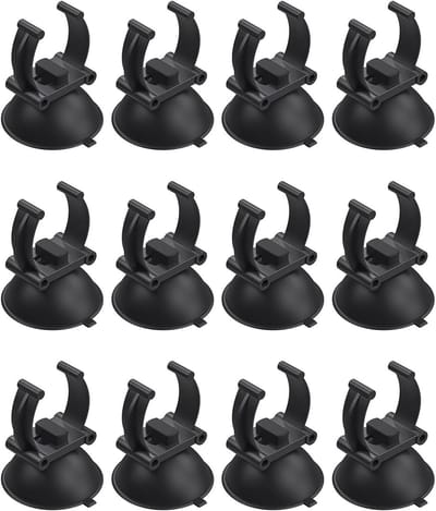 Aquarium Verwarmingselement Zuignappen, 2.8 cm Bevestigingsclips voor Verwarmingsstaven en Verlichtingsbuizen, Set van 12 voor Groot Aquarium
