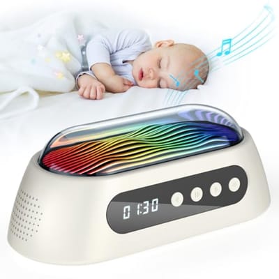 White Noise Machine voor Baby's en Volwassenen - Draagbare Slaaphulp met 14 Geluiden en Kleurverlichting