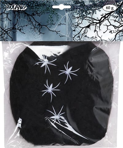 Boland - Spinrag met spinnen 60 g zwart - Horror - Horror