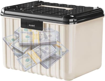 Opbergdoos Cijferslot - Kluisje Box - Waardevolle Spullen Opslag - 4 Cijfer Combinatieslot - 25x19.8x17.8cm - Veelkleurig