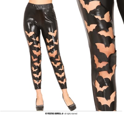 Fiestas Guirca - Legging vleermuizen patroon - M - Carnavalskleding - Carnaval - carnavalskleding 2027 - Carnaval kostuum