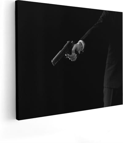 Artaza Canvas Schilderij Maffia - 50x40 cm - Muurdecoratie Mancave - Wanddecoratie Gangster - Kamer Accessoires