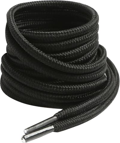Schoenveters - Ronde Veters 4mm - 2 Paar 100cm- Scheurvast Polyester - Voor Werk- en Wandelschoenen Dames Heren - Zwart