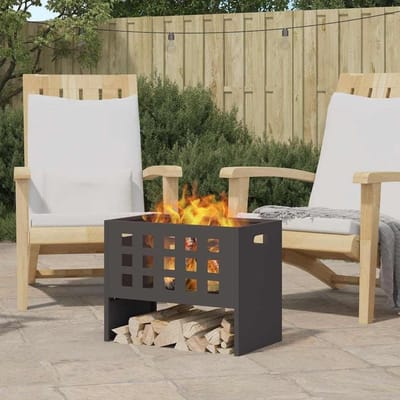Houten Vuurkorf - Buitenhaard Terras - Gezellige Avonden - Robuuste Stalen - 50x30x40cm - Zwart