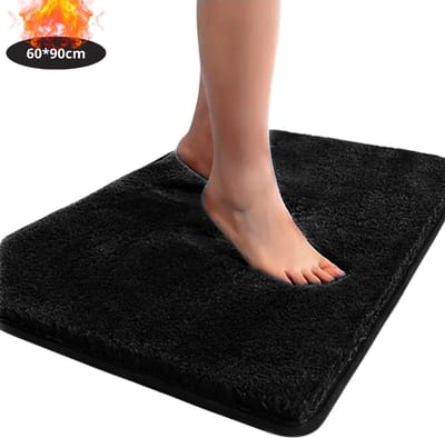 Nivard Badmat - Douchemat - Antislip - Wc Mat - Toiletmat - Badkamermat - Zwart - 60x90
