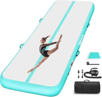 Opblaasbare gymnastiekmat 3m, 4m, 5m en 6m met accessoires - Turnmat voor thuis, outdoor en yoga