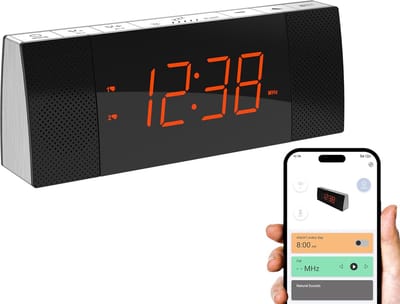 Radiowekker met Bluetooth - Nachtkastje Klok - Wakker Worden - Dubbele Alarmen - 1.4 Inch Display - Zwart