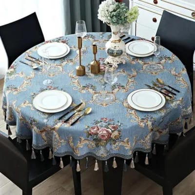 Europese Klassieke Grote Ronde Tafelkleed Borduren Sparkly Kwasten Ronde Tafelkleed Westerse Bloemen Tafelkleed Cover Tafelmat 60x60cm Square