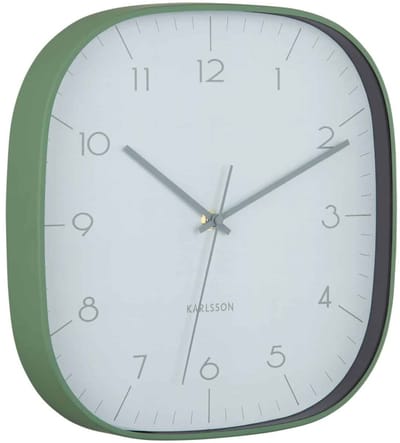 Karlsson Wandklok Grato Cuadrado - Jungle groen - 4.3x29x29cm - Wandklok Modern