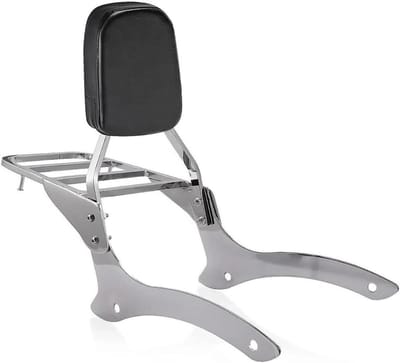 Passagierskussen Motor - Rugsteun Achter - Comfortabel Reizen - Met Bagagedrager - 3.4 kg - Zwart