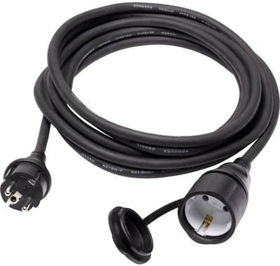 Sygonix SY-5044438 Stroom Verlengkabel 16 A Zwart 3.00 m H07RN-F 3G 1,5 mm²