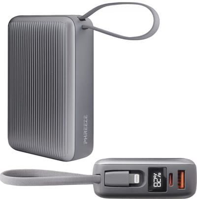 2x Ultra Compacte Powerbanks 20000 mAh - Fast & Quick Charge - Met Ingebouwde Kabels