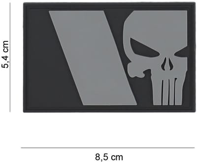 Embleem 3D PVC Punisher Franse vlag grijs
