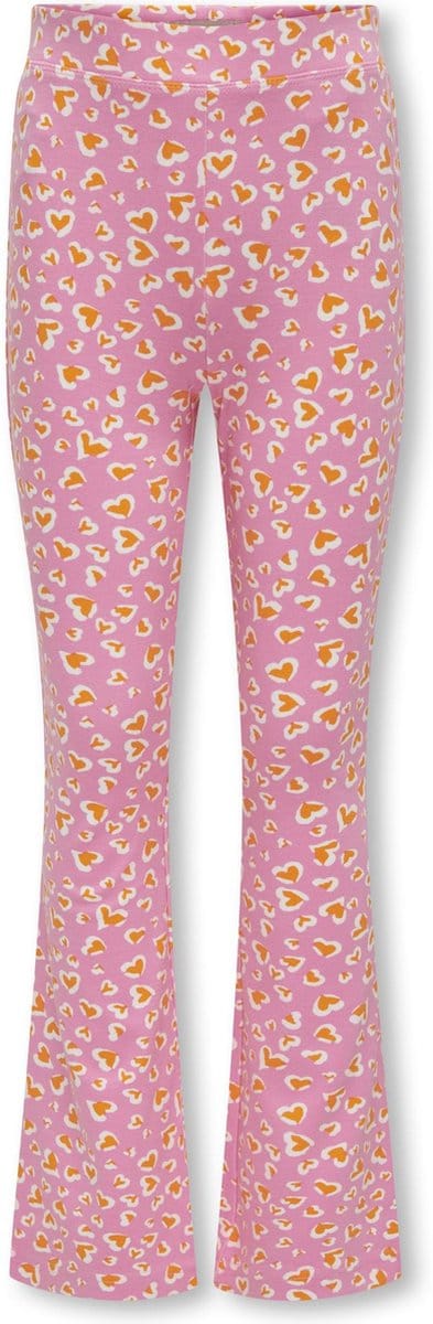 ONLY KOGPAIGE FLARED AOP PANT CS PNT Meisjes Broek - Begonia PinkAOP:Heart - Maat 158