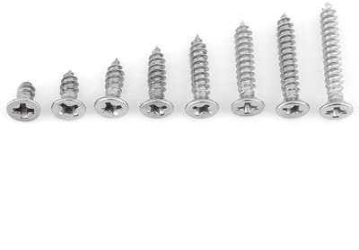 Dailygoods- Kruiskopbouten 200 Stuks - Roestvrij Staal 304 - Verzonken Kop - Diverse Lengtes - Voor Houten Meubels - Bestand Tegen Corrosie - Schroeven