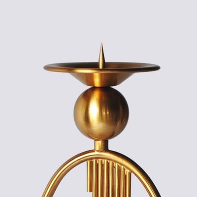Kaarshouder - Metalen kandelaar - Feestelijke decoratie - Marmeren ringvorm - Tot 45cm - Verfijnd