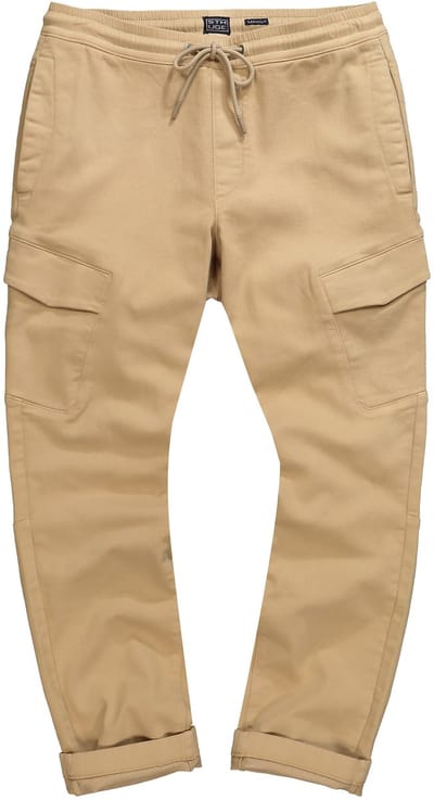 STHUGE - Heren - Cargo broek FLEXLASTIC® elastische tailleband - Kurk bruin - Maat 3XL
