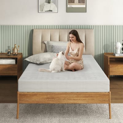 Ergonomisch Koudschuim Matras 140x200 - 16 cm Dik Traagschuim Matras - Medium Hardheid - Wasbare Hoes - Wit