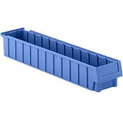 Stellingbak RK 619-01, polypropeen, L 620 x B 116 x H 90 mm, 12 vakken, voor kastdiepte 600 mm, blauw