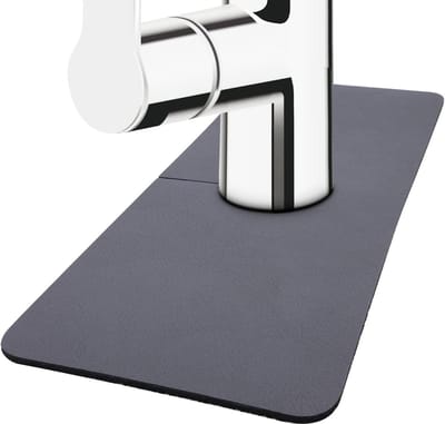 2 Stuks 15x5.5" Absorberende Mat voor Kraan, Diatomiet Keukenmat, Splash Catcher en Droogpad voor Wasbak en Badkamer (Grijs)
