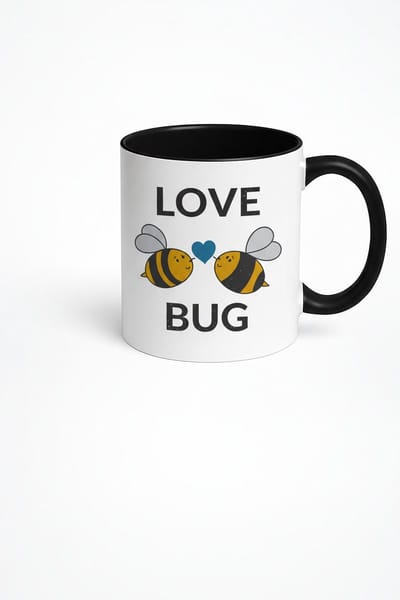 Love Bug Mok - Schattig Bijen Design met Hartje | Romantisch Cadeau voor Liefhebbers