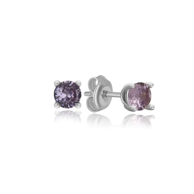 Geboortesteen Juni Lichte Amethist Oorknop Zilver (925 Sterling Zilvergehalte) Trendy Minimalistisch Zilver Oorknop Meisje | Cadeau Voor Vrouw