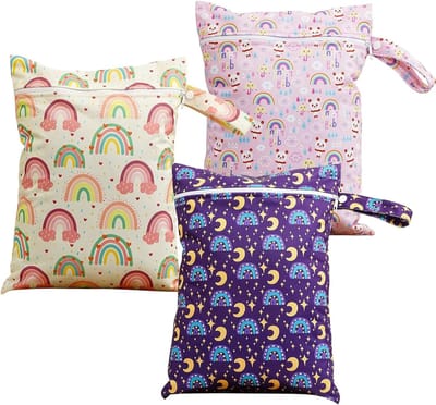 Set van 3 Waterdichte Tassen, Reis- en Zwemtassen voor Strand, Herbruikbare Luiertas voor Kinderen, Polyester, 36 x 26 cm, Ideaal voor Vakantie en Outdoor Activiteiten