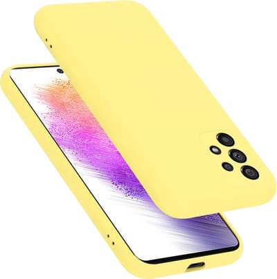 Cadorabo Hoesje geschikt voor Samsung Galaxy A73 5G in LIQUID GEEL - Beschermhoes gemaakt van flexibel TPU silicone Case Cover