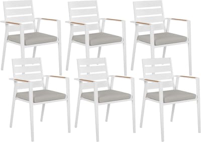 TAVIANO - Tuinstoel set van 6 - Grijs - Aluminium