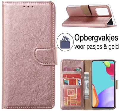 Geschikt voor Samsung Galaxy S25 Hoesje - Book Case portemonnee hoesje Rose Goud - EPICMOBILE