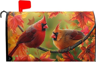 Brievenbus Cover - Brievenbus Decoratie - Buiten Decoratie - Magnetische Bevestiging - 53x45 cm - Vogel Vallen