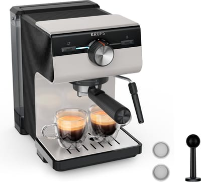 Krups Authentic C40 XP381B - Pistonmachine - Inclusief Melkopschuimer - Compact - Stijlvol Design - Geschikt voor Espresso en Latte