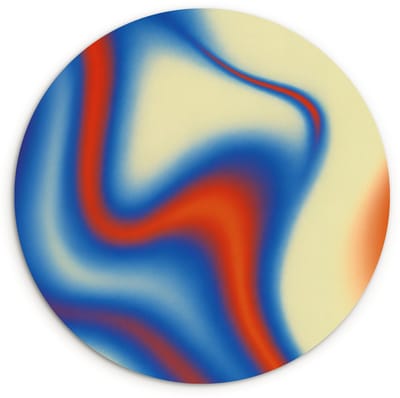 WallCircle® Wandcirkel 120x120 cm - Muurcirkel Golven - Kleurrijk - Abstract - Muurdecoratie woonkamer - Wanddecoratie slaapkamer - Kamer decoratie accessoires - Ronde schilderijen XXL